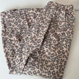 Aerie Leopard Print Wide Leg Sweatpants